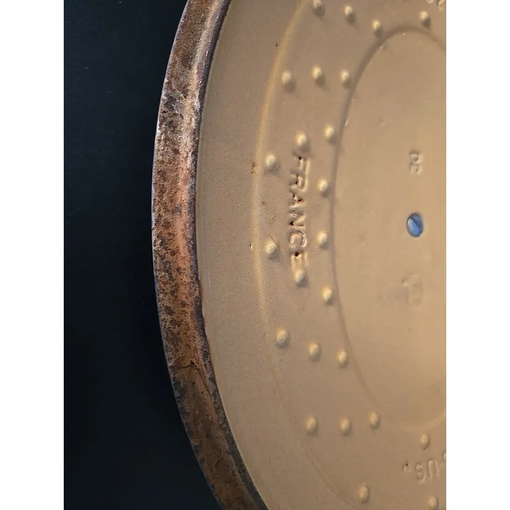Vtg Cousance / Le Creuset France Blue Enameled Cast Iron Dutch Oven‎ #28 W/Lid